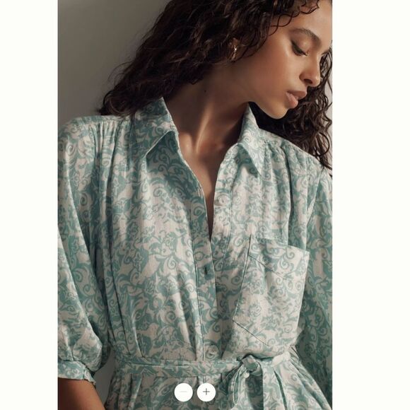 Anthropologie The Irene Linen Shirt Dress by Maeve - Picture 3 of 4